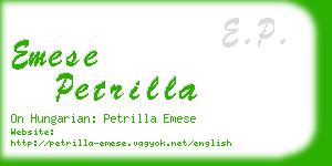 emese petrilla business card
